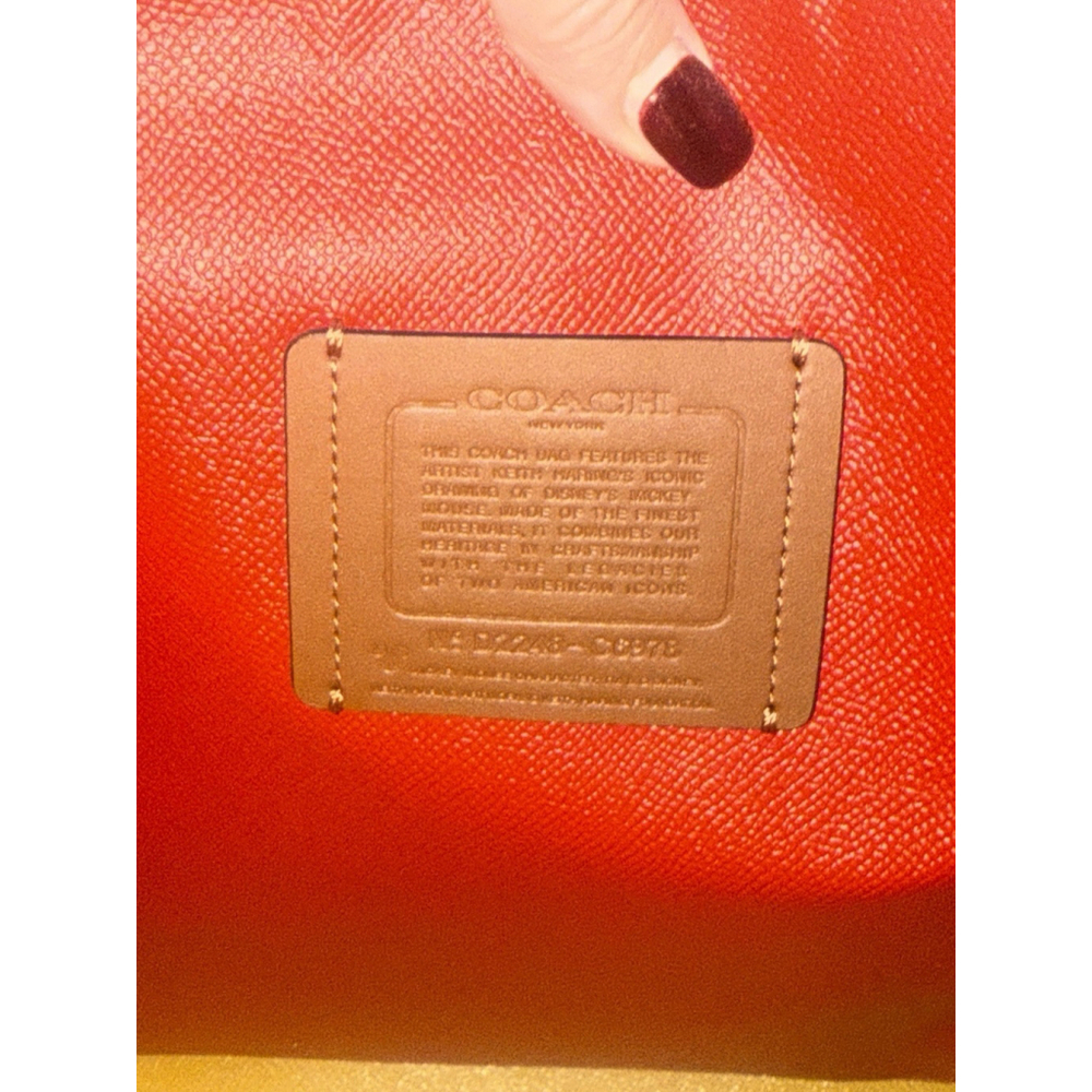 Coach C6978 Mickey Mouse X Keith Haring Mollie Large Leather Shoulder Tote Bag - Picture 7 of 16
